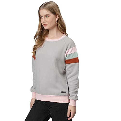Image of Campus Sutra Cotton Women High Neck Sweatshirt