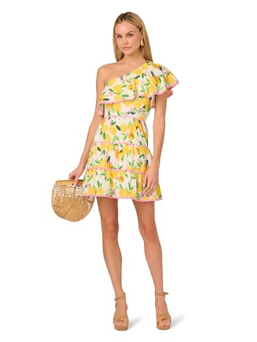 Image of Adrianna Day Women's Printed Short Dress, White Multi, 4