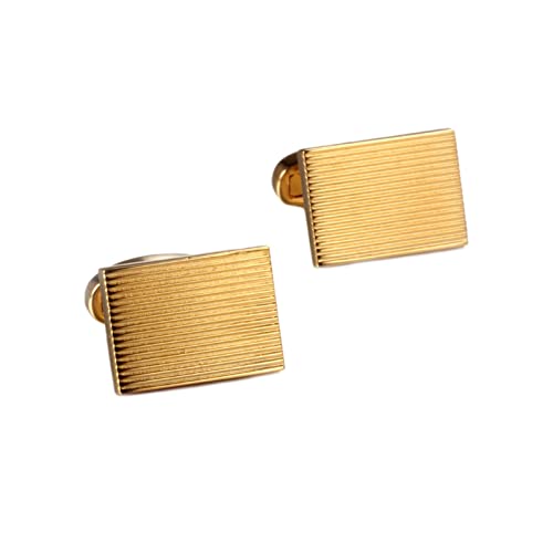 Mancuernillas Rectangulares Doradas para Hombre miniatura 1