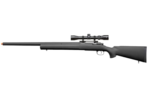 Lancer Tactical Upgraded M24 Bolt Action Spring-Powered Sniper Airsoft Rifle with Scope (Threaded,...
