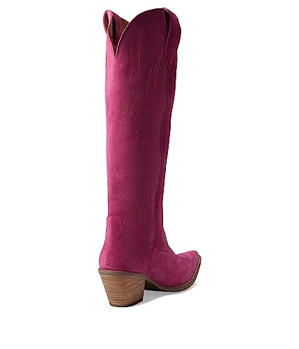 Image of Dingo Womens Thunder Road Embroidered Snip Toe Casual Boots Knee High Mid Heel 2-3 inch