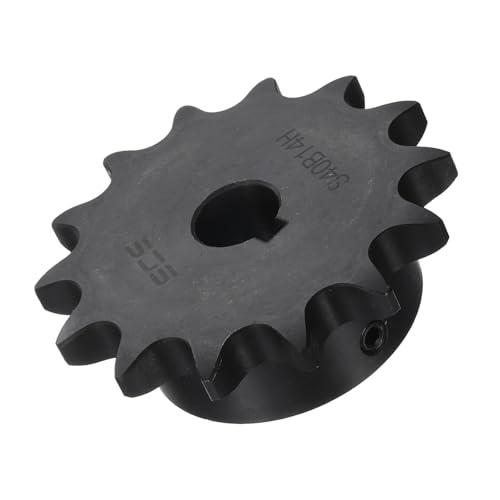 Image of uxcell #40 Chain Roller Sprocket B Type, 1 /2 inch Bore 14 Tooth Single Strand Chain Sprocket, Carbon Steel, Keyway with Set Screws