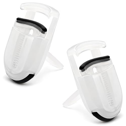 2-Pack Portable Mini Eyelash Curler Compact One-Press Lash Curling Tool for Natural Lift