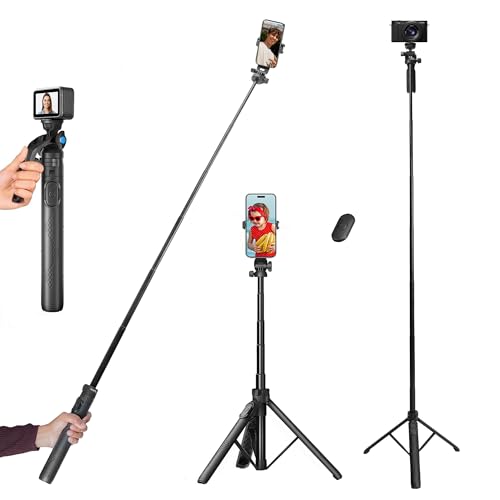 HIFFIN HST-61 Selfie Stick Tripod, 63” Professional Tripod with W...