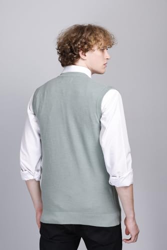 Image of V Neck Cotton Half Sweater for Man Winter Wear - Pullover Sweater for Men