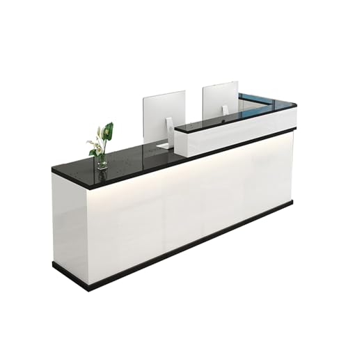 XINGYUDS Reception Counter Desk, Front Counter Desk with Lockable Drawer,Retail Counter for Clothing Store,Beauty Salon,Lobby and so on 23.62" Dx47.24 Wx39.37 H C-R