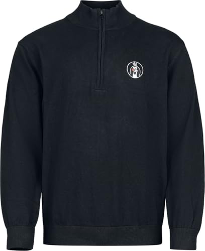 Jersey de Media Cremallera Hombre Jersey de Punto Negro Casual Casual