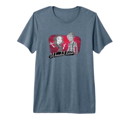 T-shirt WandaVision Marvel style cartoon des années 50 pour un look geek rétro au quotidien