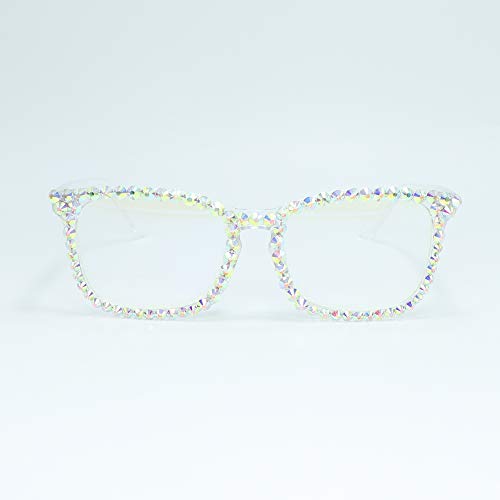 Image of Square Rhinestone Reading Glasses For Women Blue Light Blocking Computer Readers Glasses