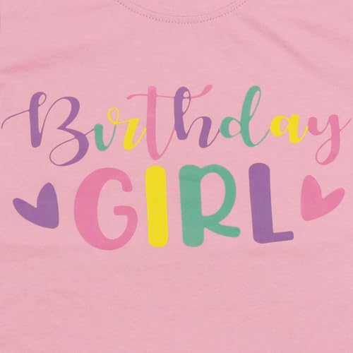 Toddler Girl Birthday Shirt Kids Cotton Short Sleeve Tshirts Birthday Party Theme Summer Tee Tops 2-7T4