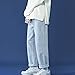 JEsilunmaMY Men's Loose Wide Leg Jeans Mid Waist Slacks Distressed Washed Straight Leg Jeans Casual Baggy Denim Trousers (Light Blue,XX-Large)