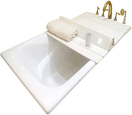 Couvercle de baignoire anti-poussière volet isolant blanc pliable - 5