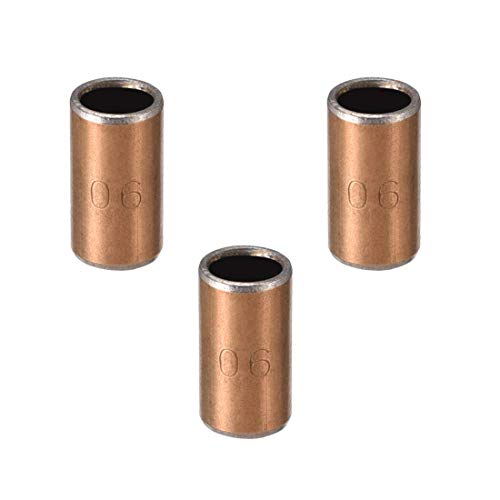 NA - Gleitlager 6 mm Bohrung x 8 mm Außendurchmesser x 15 mm Länge Gleitlager umwickelt Ringe ohne Öl 3er-Pack