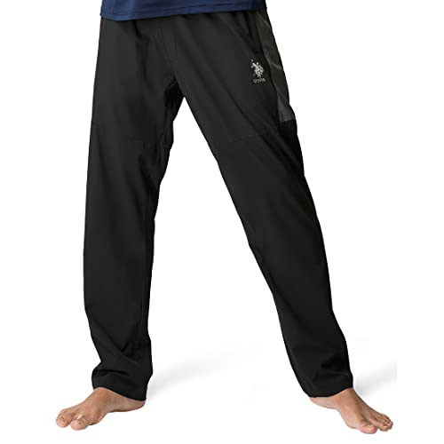 Image of U.S. Polo ASSN. Men's Regular Fit Mid Rise Elasticised Waist Panelled 1781 Lounge Regular Track Pants (Pack of 1)