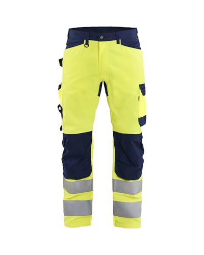 Pantalon de travail jaune fluo Blaklader 1703 sécurité et confort en taille 4XL FR 58