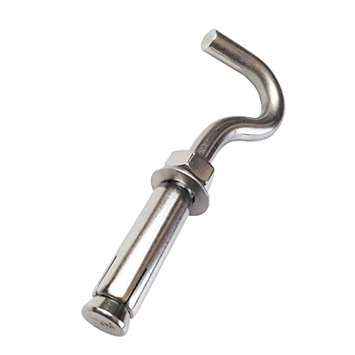 Image of Expansion Hook Anchor Bolt 5 Pack M12 304 Stainless Steel Concrete Wall Hooks Heavy Duty Open Cup Expansion Bolts for Concrete Wall