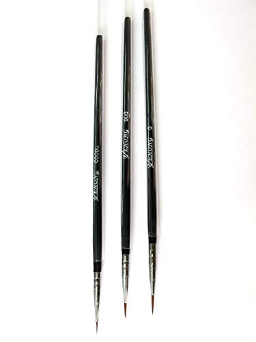 3 in 1 Modeling Pointed Round Brush Combo Set Gundam Model Kit Tool 0# 000# 00000#