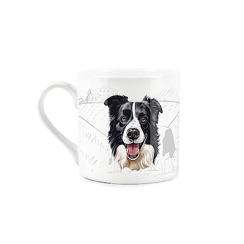 Purely Home Collie Dog Mug - Countryside Farm Animals Fine Bone China White Mug Coffee/Tea Present Gift for Animal Lovers - Image 2
