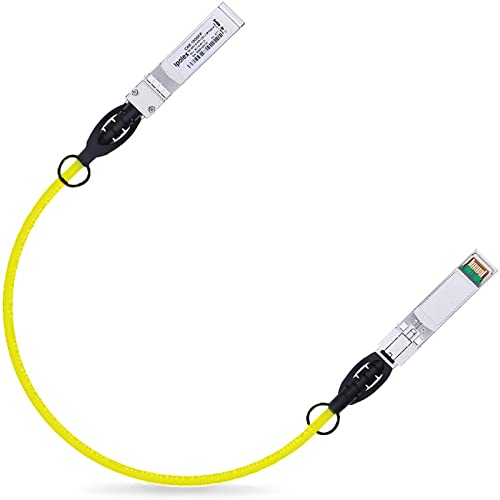 Image of ipolex Colored 10G SFP+ Twinax Cable, Direct Attach Copper(DAC) Passive Cable, 0.3m (0.98ft) in Yellow, for Cisco SFP-H10GB-CU0.3M, Meraki, Ubiquit, Mikrotik, Intel, Fortinet, Netgear and More