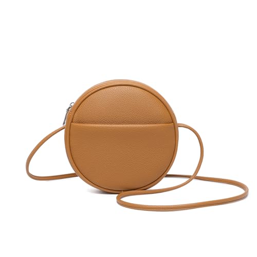 Image of Circle Crossbody Bag for Women NYLON Circle Purse with Zipper Adjustable Knot Shoulder Straps