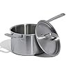 Made In Cookware 4 Quart Stainless Steel Saucepan with Lid 5 Ply Stainless Clad Sauce Pan Professional Cookware Crafted in Italy Induction Compatible