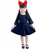[Kluansde] ハロウィン衣装 コスプレ 子供 魔女の宅急便 子供 女の子 キキ風 2点セットコスプレ ハロウィン 仮装 コスチューム ワンピース 姫様 イベント (キッズ85~100cm)