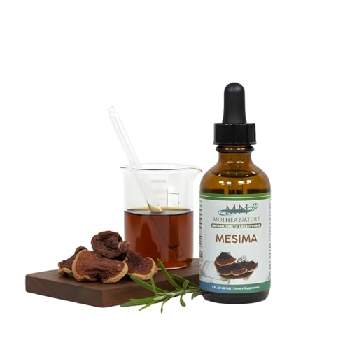Mn Mother Nature Inc Organic Mesima Mushroom Extract Liquid Drops - Phellinus Linteus Immune Support Supplement for Women & Men - Black Hoof Mushroom Tincture 2oz - 60 Servings Daily Wellness