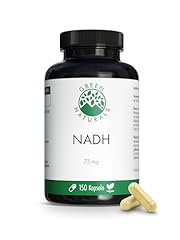 NADH 75 mg - 150 hochdosierte Kapseln für 5 Monate - Vegan & ohne Zusatzstoffe - Laborgeprüft in Deutschland - Apothekenqualität - Green Naturals®