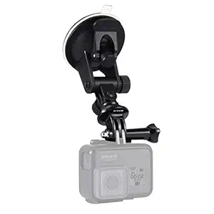 PULUZ Suction Cup Mount for Gopro Car Mount, Adjustable Vehicle Window & Windshield Mount Holder, Compatible with GoPro Hero 12 11 10 9 8 7/Insta360 X3 x2/DJI OSMO Action Camera Mount