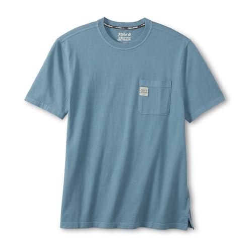 Field & Stream Men's Flush Out Short Sleeve Pocket Tee, Slate Blue, Small