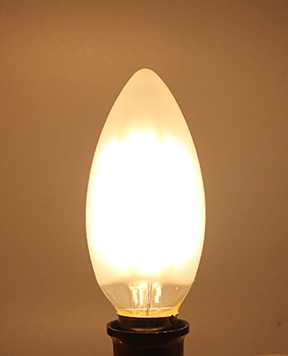 Jcking 8-Pack Dimmable Ac 110-130V E14 Led Filament Vintage Light Bulb, 4W Led Frosted Candle Bulbs, 40W Incandescent Bulbs Replacement, Ses Candle Light Bulb For Chandelier, Warm White #TOP2