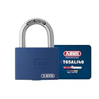 ABUS Vorhängeschloss T65AL/40 myLOCK - individuell beschreibbar - Spindschloss - massiver Aluminium-Schlosskörper - ABUS-Sicherheitslevel 5 - Blau – Ansicht 1