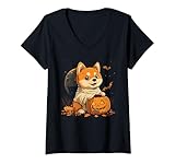 Photo Gallery donna mummy shiba inu pumpkin scary halloween dog lovers costume maglietta con collo a v Photo Gallery donna mummy shiba inu pumpkin scary halloween dog lovers costume maglietta con collo a v