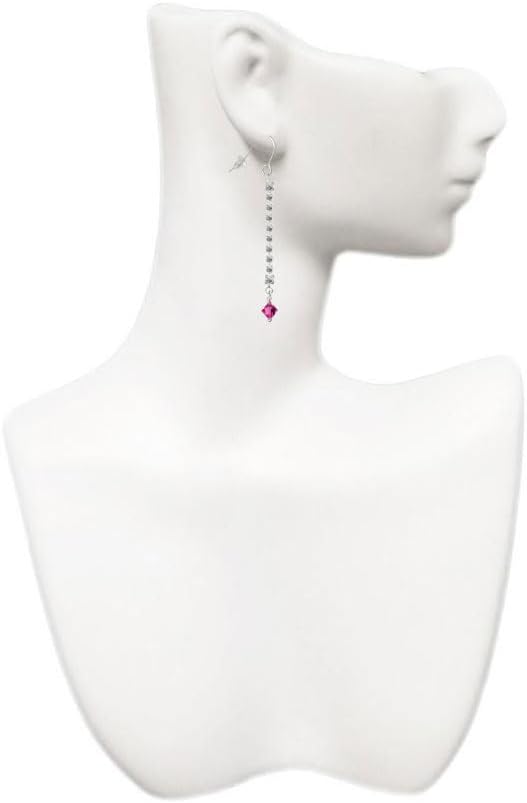 Delight Jewelry Crystal Bicone Silver-tone Long Sparkle Dangle French Earrings
