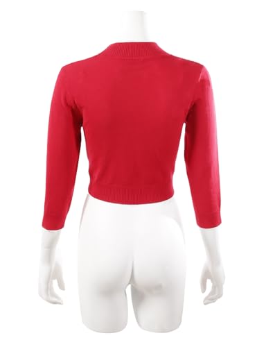 Image of Allsense Women's 3 /4 Sleeve Bolero Shrug for Dresses | Open Front Cropped Cardigan, Lightweight Knit Dress Cover Up