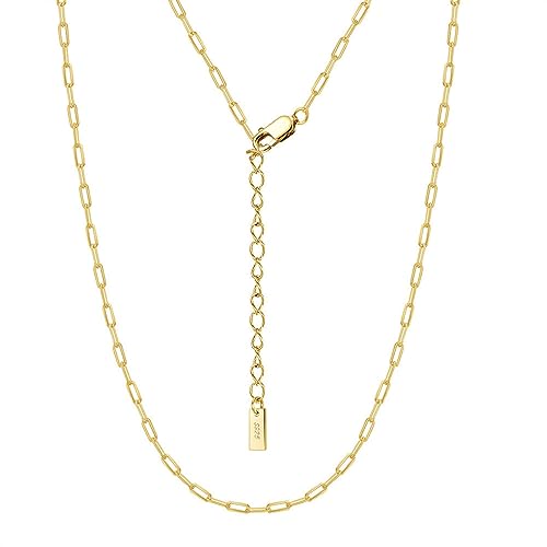 Collier en Argent 925 femme fille chaîne trombone simple 40 cm