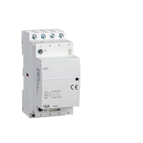 Contactor de CA OCT-25 de 16 A y 230 V con cuatro contactos normalmente abiertos para carril DIN
