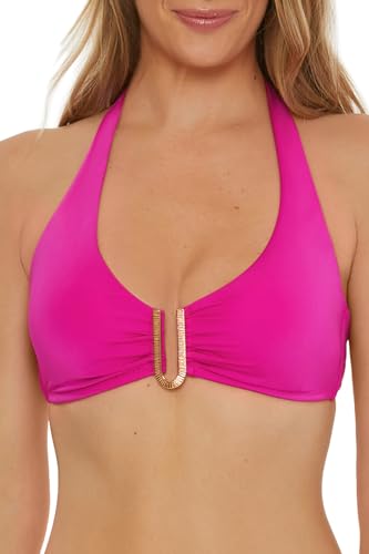 Trina Turk Women's Standard Monaco U-Wire Halter Bikini Top, Adjustable, Tie Back, Swimwear Separates