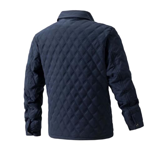 Thatrich Quilted Shirt Jackets for Men Button Down Shirts Diamond Quilted Jackets Long Sleeve Winter Tops Warm Coat Outerwear2