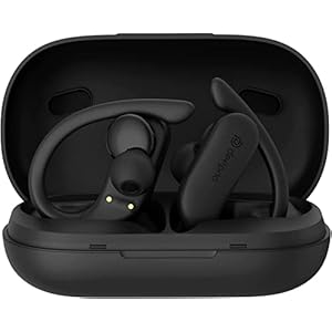 Bluetooth Hoofdtelefoon Sport Deeprio draadloze koptelefoon Bluetooth 5.0 Oorhaak 25H Stereogeluid afspelen Waterdicht met microfoonhaken Koptelefoon bovenop voor sport Running Workout Zwart