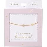 Depesche 13896.15 Pulsera dorada con colgante 'J' y corazón de longitud variable para regalar a amigos y familiares