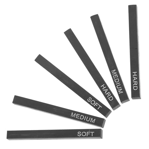 Zerodeko Barras de Carboncillo Cuadradas para Bocetos 6 Unidades Set Suave y Duro, Palitos de Carbón Comprimido para Dibujo Artístico, Suministros para Dibujo y Pintura en Artes