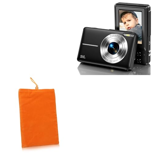 BoxWave Case Compatible with IWEUKJLO DC403 (2.4 in) - Velvet Pouch, Soft Velour Fabric Bag Sleeve with Drawstring - Bold Orange