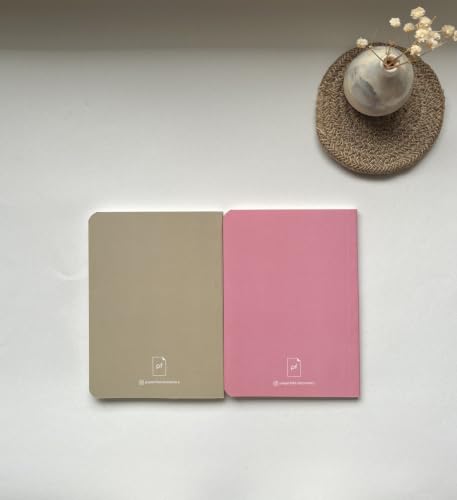 Image of Paperfold A6 Pocket Notebook Set of 2 | Plain Unruled Pages | Premium 80 GSM Natural Shade Paper | Soft Bound Mini Journal for Notes, Sketching, Journaling & Travel | Aesthetic Notebook | 70 Pages | Sage Green & Pink Sky