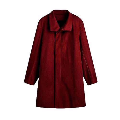 Trench Coat for Men Business Casual Double Breasted Blazer Jackets Dressy Lapel Neck Long Sleeve Overcoat with Pocket2