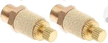 1/8" inch bsp male thread brass silencer with adjustable air flow control pneumatic muffler - 2 nos