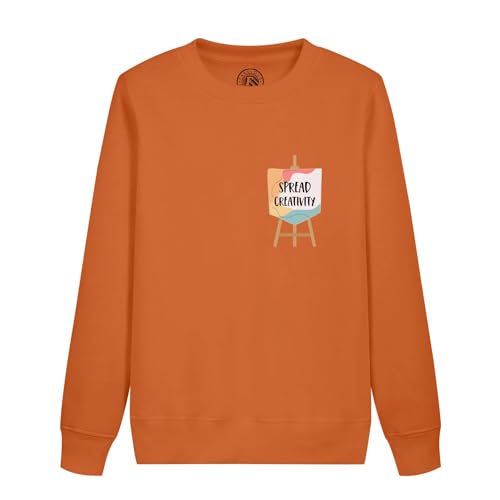 Sweatshirt enfant col rond avec poche à motif tableau peinture et dessin
