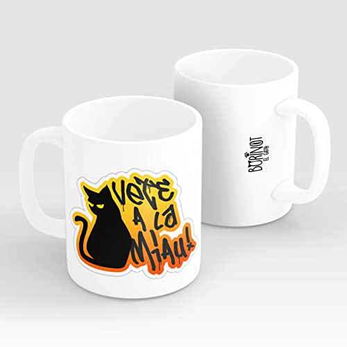 Taza Gato Desayuno, Café y Té - Graciosa 'Vete a La Miau' - 350 ml de Capacidad