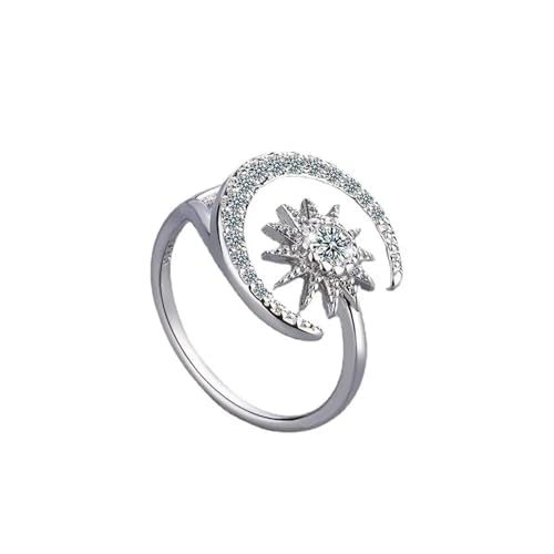 Bague de mariage de luxe en zircon étincelant style astro chic pour femmes et hommes