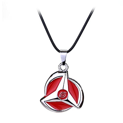 Fanforty Pendant Necklace Red Cloud Necklace Cartoon Leaf Village Symbol Logo Cosplay Pendant Necklace Cosplay Anime Cosplay Necklace 18'' for Man or Women (Red)